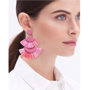 J.Crew Beaded Fan Statement Earrings